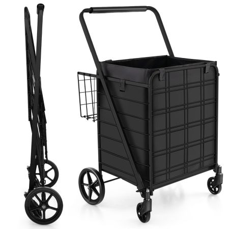 carrello pieghevole con cestino posteriore