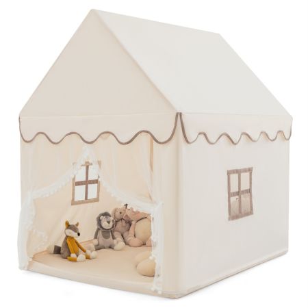 Tenda da Gioco per Bambini 1340 x 920 x 1530 mm Tenda per Bambini da 1 a 5 Anni, con Tappetino e Lampada da Tenda, con Finestre per Interni ed Esterni