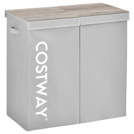 COSTWAY Cesto Portabiancheria Salvaspazio, Portabiancheria Con Piano E 2/3 Sacche Estraibili E Rimovibili Cesta Panni Sporchi Con 23 Scomparti Per Lavanderia Bagno 3 Scomparti 82340219
