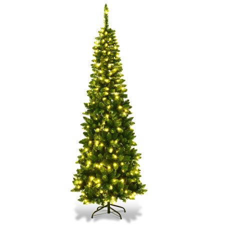 abete artificiale innevato con luci LED