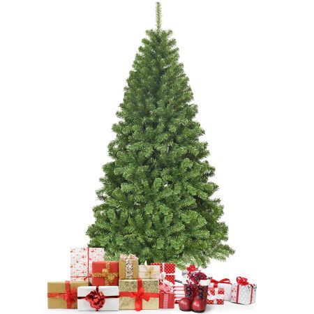 Albero di Natale artificiale 180 cm non illuminato con base di metallo rami auto-espandenti
