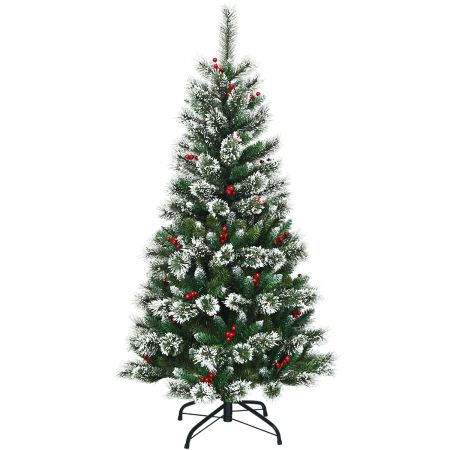 albero di Natale innevato con base resistente di metallo