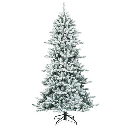 albero di Natale 210cm con pigne bianche