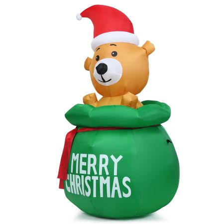 Decorazione orso natalizio gonfiabile plastica
