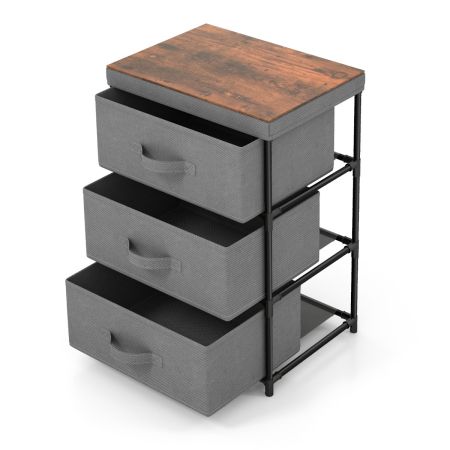 Crestlive Products Comò Cassettiera In Tessuto 9 Cassetti – Struttura In Acciaio E Piano In Legno – Organizer Per Camera Da Letto E Corridoio