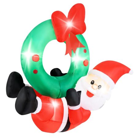 corona di babbo natale illuminata