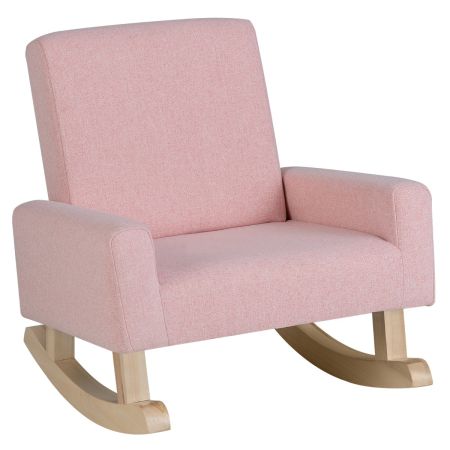 sedia a dondolo con gambe in legno