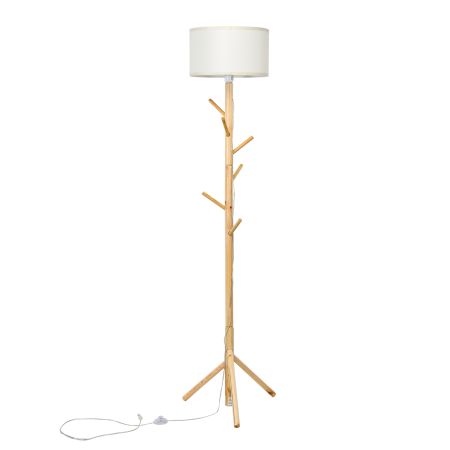 lampada attaccapanni di legno con 6 ganci