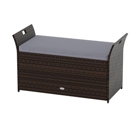 panca in vimini rattan con cuscino