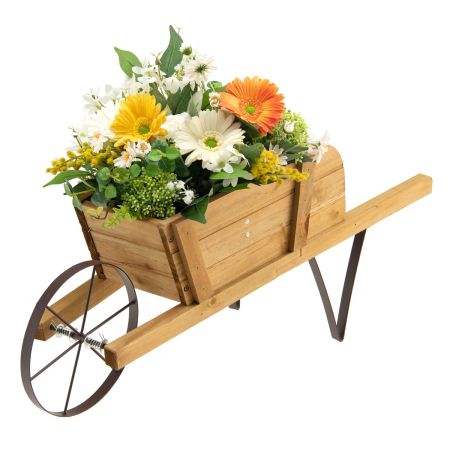 carretto per fiori in legno