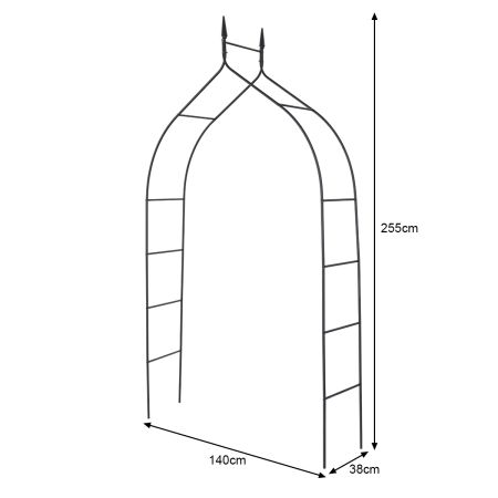Arco metallico dimensioni 140x38x225cm