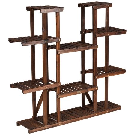 scaffale di legno con 9 livelli