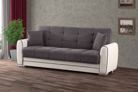 divano letto convertibile 3 in 1 con 3 posti a sedere e 2 cuscini