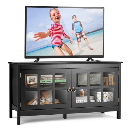 tavolino universale per TV con ante in vetro temperato