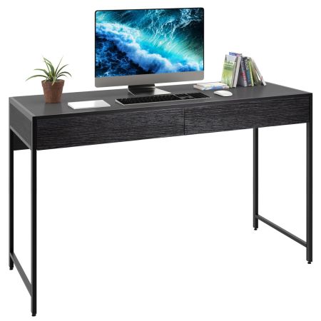 Scrivania per ufficio di legno con 2 cassetti scrivania per computer spaziosa
