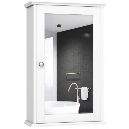 TaoHFE Armadio Da Bagno A Parete Con Specchio, In MDF Verniciato, Impermeabile, Antirumore, Design Salvaspazio