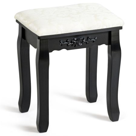 sgabello per toeletta con gambe in legno solido
