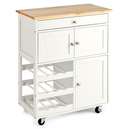 isola da cucina con superficie in legno