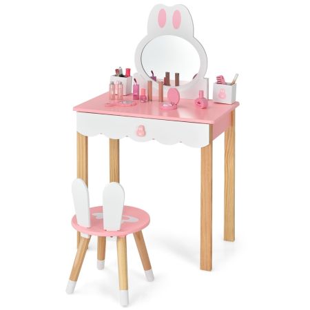 set tavolo toeletta con specchio per bambini