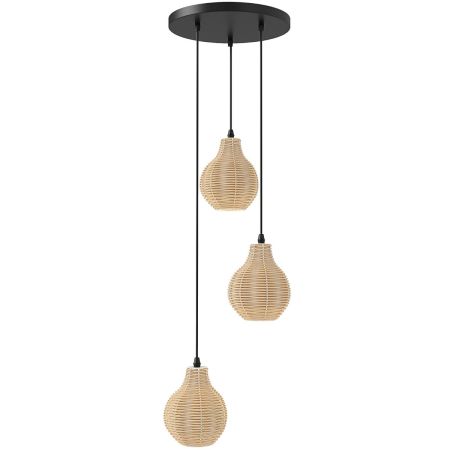 illuminazione sospensione camera letto rattan