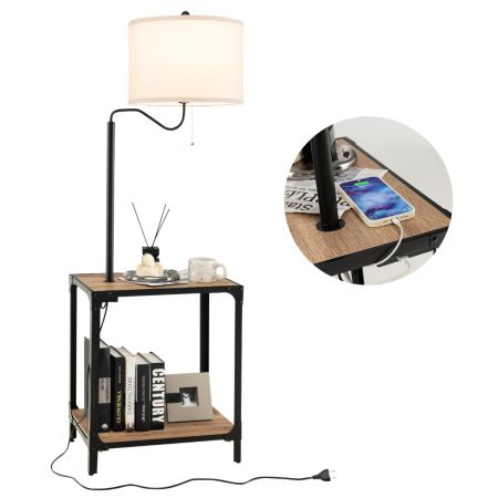 lampada in metallo e MDF