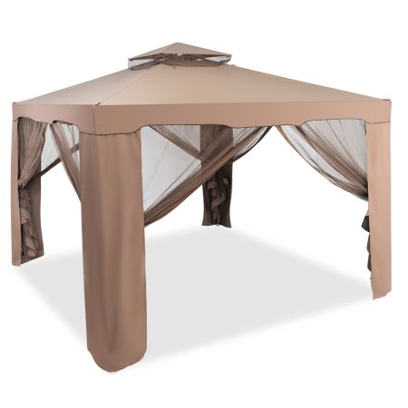 Gazebo a doppio tetto Marrone