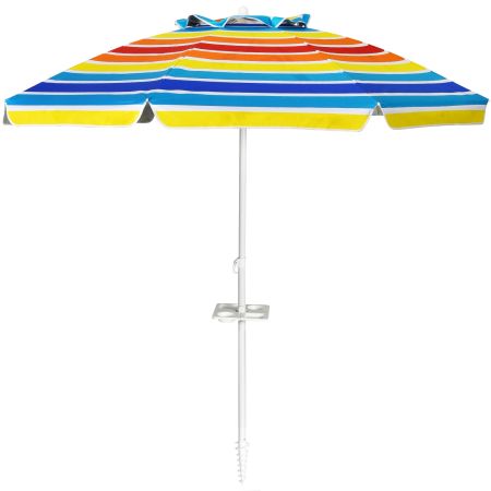 ombrellone da spiaggia con protezione solare UPF50+ inclinato