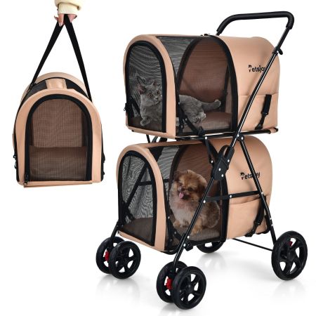 passeggino per animali a doppio livello