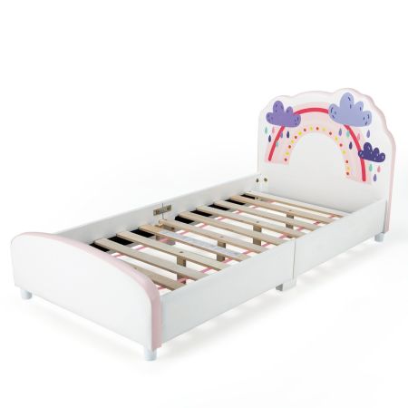 piattaforma letto con tema arcobaleno