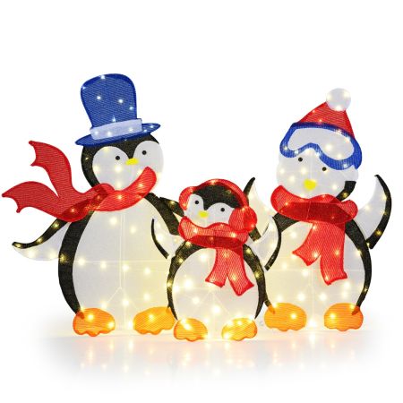 pinguino famiglia decorazione natalizia