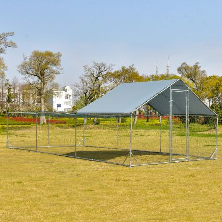 gabbia in metallo per galline con copertura