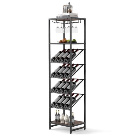 VinBee Portabottiglie in metallo, antiscivolo e non sbiadisce, adatto per casa, feste, ristorante, bar, robusto portabottiglie autoportante