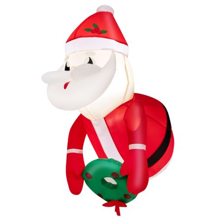 Babbo Natale gonfiabile che esce dalla finestra