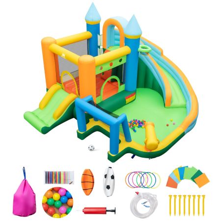 parco acquatico gonfiabile con scivolo piscina splash parete da arrampicata