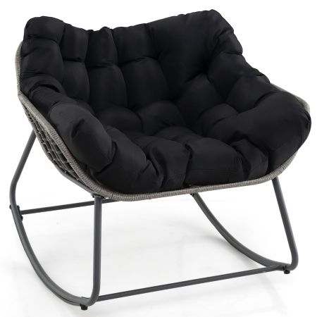 poltrona lounge in rattan con cuscino