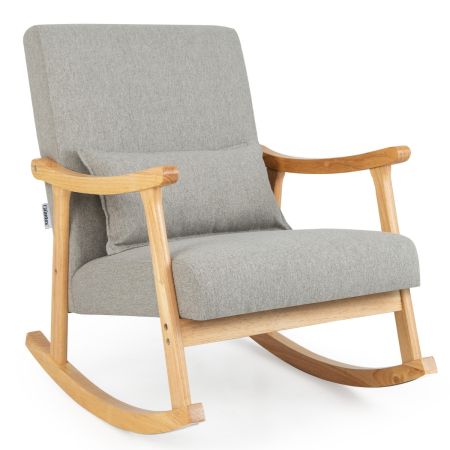 sedia a dondolo in legno di gomma