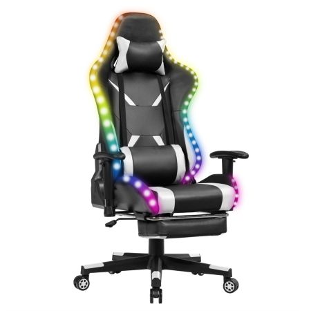 sedia da ufficio in similpelle PU con poggiapiedi