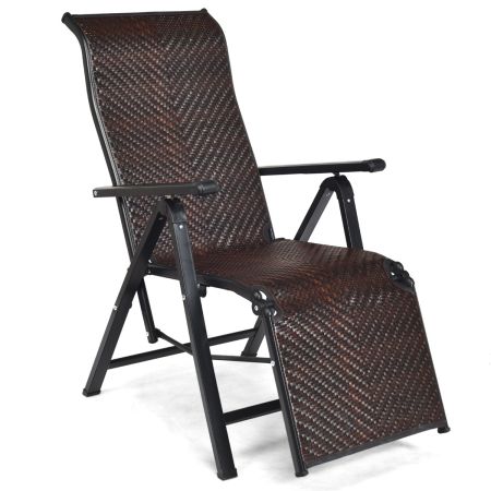 sedia reclinabile pieghevole in rattan