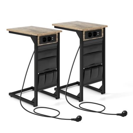 tavolino con porte USB prese elettriche tasca portaoggetti