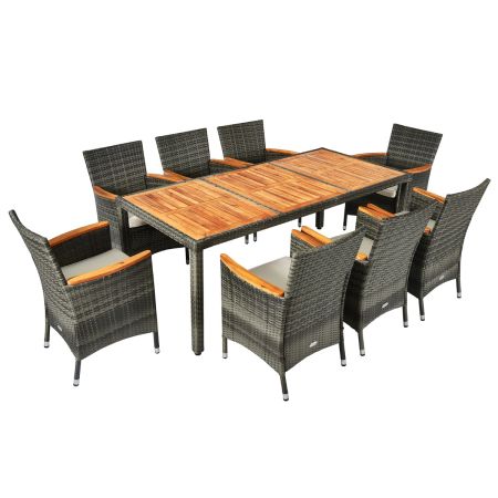 set di mobili da patio da 9 pezzi