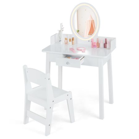 set di tavolo e sedia da trucco