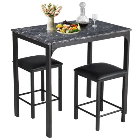 set tavolo con 2 sgabelli senza schienale