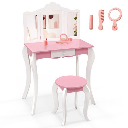 tavolo da trucco con sgabello per bambini