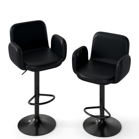 Set di 2 sgabelli da bar regolabili pelle finta
