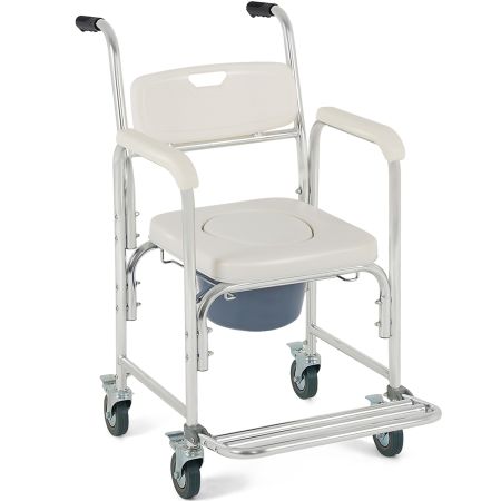 Sedia gabinetto con ruote
