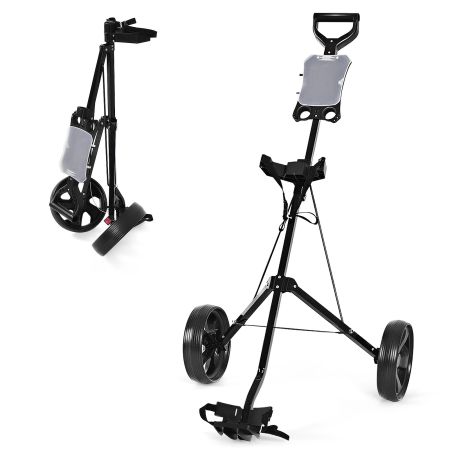 carrello da golf con 2 ruote e tabellone segnapunti nero
