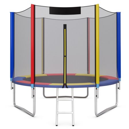 Trampolino con rete per saltare
