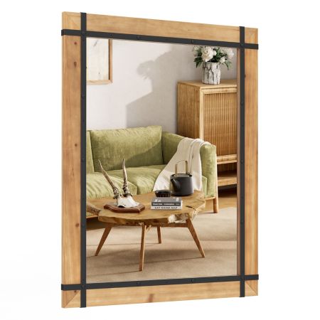 specchio con cornice in legno