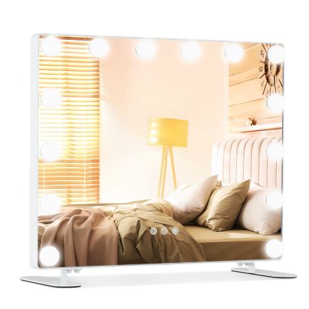 specchio da tavolo e da parete con 14 luci LED