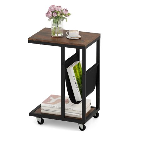 tavolino con rotelle per TV con struttura in metallo